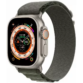 Умные часы Apple Watch Ultra Titanium Case, титановый/зеленый, S, Alpine Loop